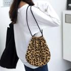Leopard Drawstring Bucket Bag