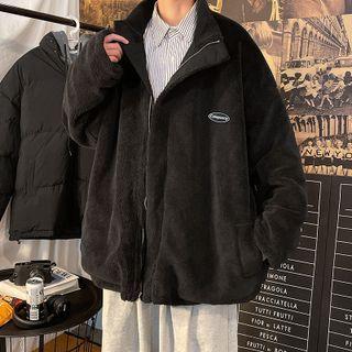 Applique Fleece Two Way Zip Jacket