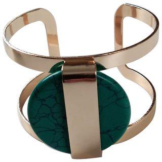 Turquoise Disc Layered Open Ring