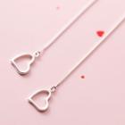 Heart Threader Earring 1 Pair - S925 Sterling Silver Earring - One Size