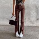 Low Waist Straight-fit Slit Pants