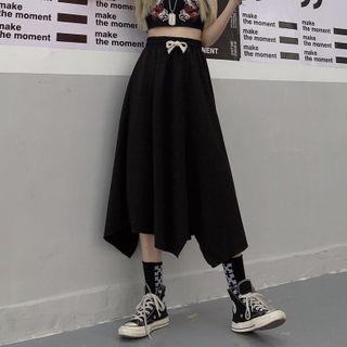 Asymmetrical Drawstring Midi Skirt