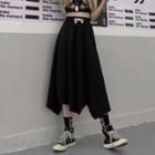 Asymmetrical Drawstring Midi Skirt