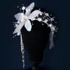 Wedding Flower Faux Pearl Headband White - One Size