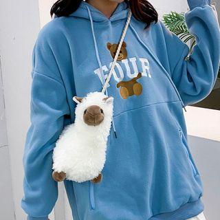 Fluffy Alpaca Crossbody Bag White - One Size