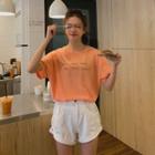 Open-back Lace-up Short-sleeve T-shirt