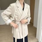 Notch-lapel Wrap Blazer With Belt