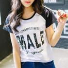 Letter Raglan Short-sleeve T-shirt