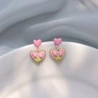 Heart Tulip Alloy Dangle Earring 1 Pair - Pink - One Size