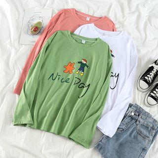 Cartoon Long-sleeve Loose-fit T-shirt