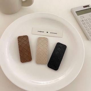 Faux Woven Faux Leather Hair Clip