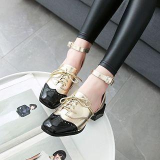Ankle Strap Block-heel Borgue Shoes