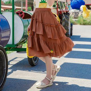 Pineapple Print A-line Layered Skirt