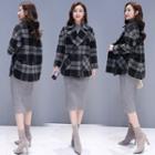 Double Button Plaid Coat