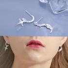 925 Sterling Silver Star And Moon Non-matching Earrings Silver - One Size