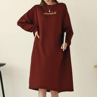 Chocolate Letter Midi Sweatshirt Dress