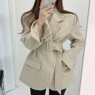 Herringbone Belted Blazer