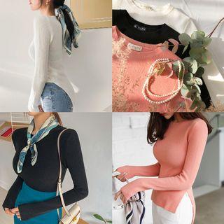 Woo Blend Dip-back Knit Top