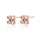 Fashion And Romantic Plated Rose Gold Four-leafed Clover 316l Stainless Steel Stud Earrings With Cubic Zirconia Rose Gold - One Size