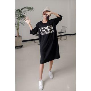 Round-neck Lettering T-shit Dress