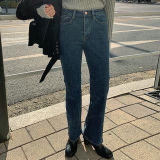 Napped Semi Boot-cut Jeans