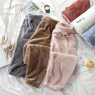 Lettering Embroidered Loungewear Pants