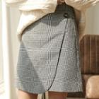 Plaid Irregular A-line Mini Skirt