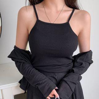 Basic Halter Textured Ribbed Top
