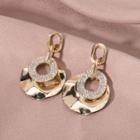 Rhinestone Alloy Dangle Earring 1 Pair - Era114-07 - Gold - One Size