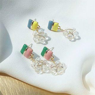 Color-block Flower Earrings