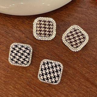 Square Flocking Houndstooth Earring