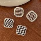 Square Flocking Houndstooth Earring
