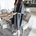Drop-shoulder Dip-back T-shirt Dress