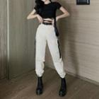 Short-sleeve Crop Top / Cargo Jogger Pants / Set