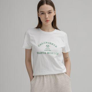 [nefct] Letter Illustrated T-shirt White - One Size