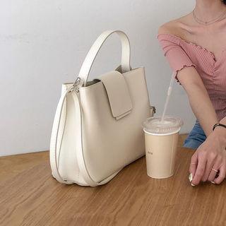Middle-sized Snap-button Shoulder Bag