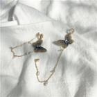 Fabric Butterfly Chained Dangle Earring