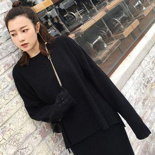 Set: Knit Top + Midi Skirt