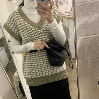 Pattern Printed Knit Vest