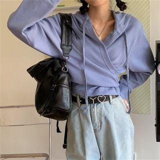 Drawstring Back Plain Hoodie