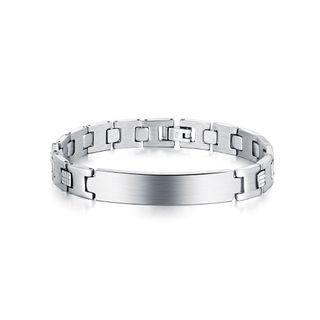 Simple Fashion Geometric Rectangular 316l Stainless Steel Bracelet Silver - One Size