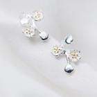925 Sterling Silver Flower Earrings As Shown In Figure - One Size