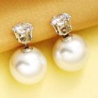 Faux-pearl & Rhinestone Stud Earrings