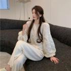 Lantern-sleeve Cloud Shirt / Accordion Pleat Pants ( Various Designs )