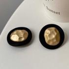Irregular Alloy Disc Earring 1 Pair - E496 - Black - One Size