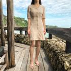 V-neck Laced Shirtdress
