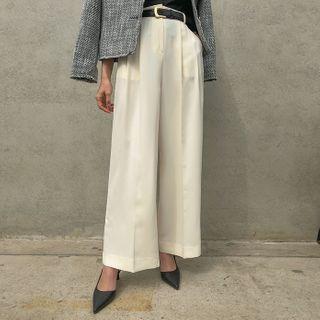 Wide-leg Dress Pants & Belt