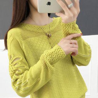 Floral Perforated Sweater