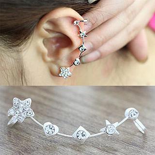 Star Rhinestone Clip-on Earrings