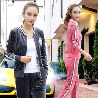 Set: Velvet Zip Jacket + Track Pants